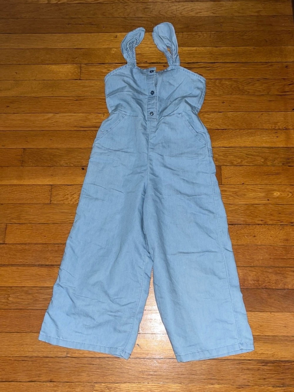 btween Light Blue Wide-Leg Girls' One-Piece Jumpsuit